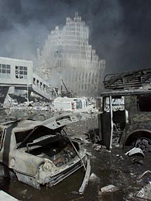 El entorno de las Torres Gemelas, totalmente destruido.