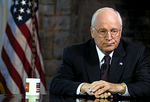 El vicepresidente Dick Cheney, durante su intervención televisiva.