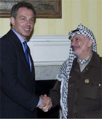 Blair expresa a Arafat su apoyo a la creación de un Estado palestino