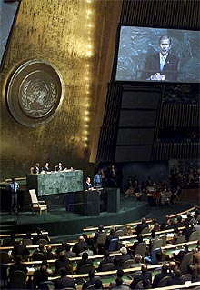 Bush advierte a la ONU de que los terroristas pueden usar armas de destrucción masiva