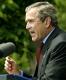 Bush, durante su intervención en la Casa Blanca.