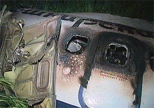 Restos del fuselaje del Tupolev accidentado.