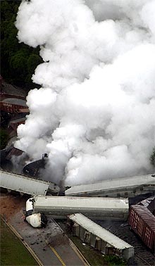 30.000 evacuados en EE UU tras el accidente de un tren con ácido sulfúrico