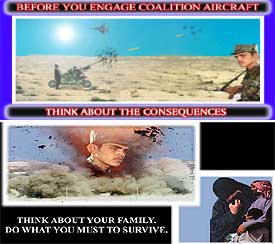 Imagen de una de las octavillas lanzadas sobre Irak en la que se lee: 