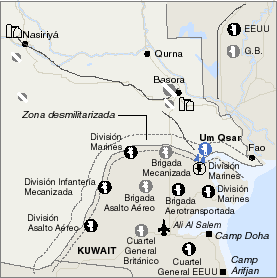 Irak bombardea sin éxito Kuwait en respuesta al ataque