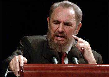 Castro, anoche en su discurso durante el III Congreso de Cultura y Desarrallo en el teatro Kark Marx de La Habana.