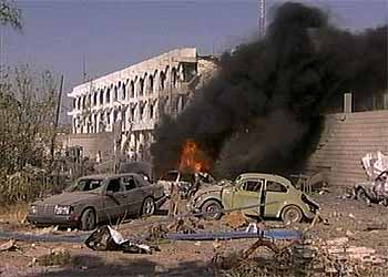 La sede de Naciones Unidas en Irak, tras la explosión.