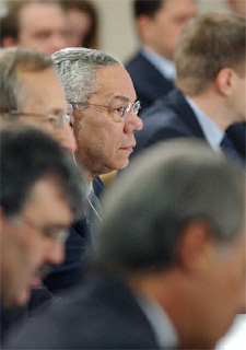 El secretario de Estado de EE UU, esta mañana en Bruselas.