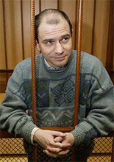 Igor Sutiaguin, en el tribunal de Moscú que le ha condenado.