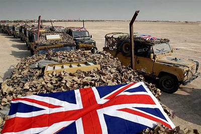 En la imagen, el regimiento Black Watch, listo para iniciar el traslado.