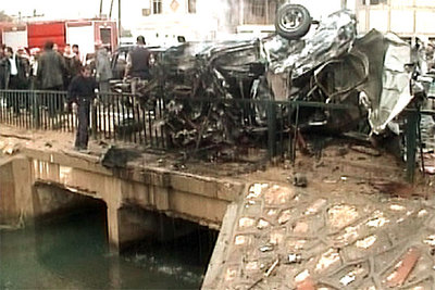 Imagen de vídeo tomada poco después del atentado con coche bomba en Kerbala.