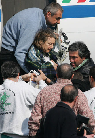 La corresponsal de 'Il Manifiesto', a su llegada a Roma.