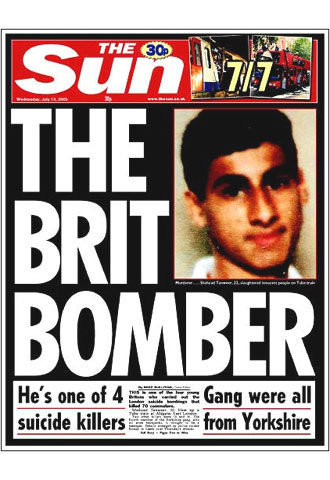 Retrato de Shahzad Tanweer en la portada del diario  The Sun  de hoy.