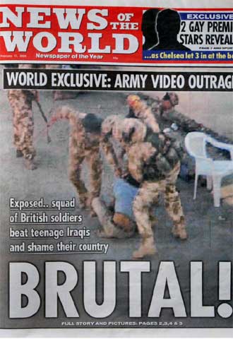 Portada de hoy de  News of the world .