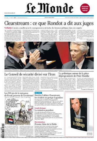 Portada de la edición de esta tarde de  Le Monde. 