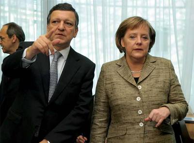 Merkel y Barroso, esta mañana en Bruselas.