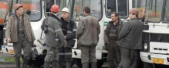Trabajadores de la mina de Yubileynaya, cerca de la localidad siberiana de Novokuznetsk.