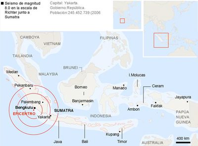 Un segundo terremoto de 7,9 sacude la isla de Sumatra