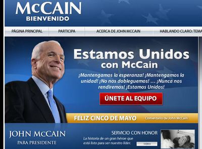 McCain busca el voto hispano por Internet