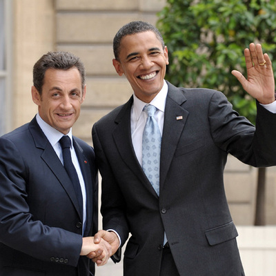 El candidato demócrata a su llegada al Elíseo