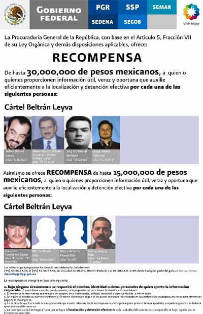México captura a uno de los 'narcos' por los que ofrecía recompensa