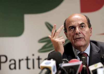 Pierluigi Bersani durante una rueda de prensa tras conocerse su elección como secretario general del Partido Democrático italiano