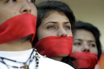 Protesta estudiantil contra Chávez el pasado día 4 en Caracas.
