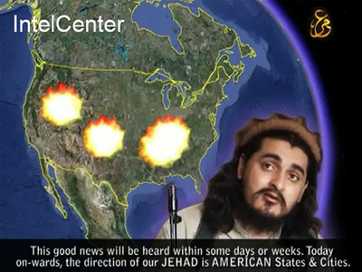 Imagen de uno de los vídeos en los que aparece Hakimulá Mehsud, difundida por  IntelCenter , una compañía privada que trabaja para muchas agencias de inteligencia.