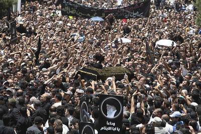 Entierro en Beirut del ayatolá Sayed Mohamed Husein Fadlalá