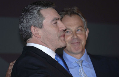 Tony Blair y Gordon Brown, en la conferencia del Partido Laborista en Manchester en 2007.