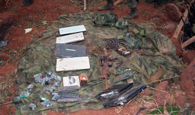Imágenes del material incautado en el campamento donde ayer fue abatido, Jorge Briceño, alias  Mono Jojoy , en la selva colombiana.