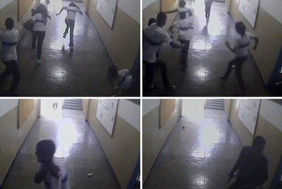 Secuencia del asalto al instituto de Río de Janeiro.