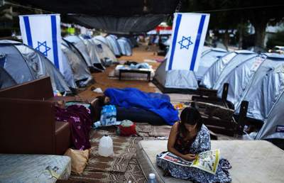 Acampada en el centro de Tel Aviv de los indignados israelíes para protestar contra la subida de los precios de la vivienda