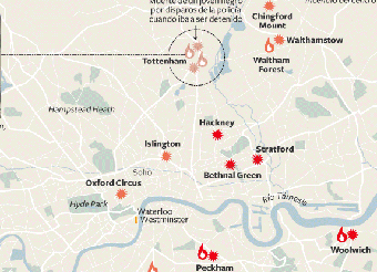 Miles de policías devuelven la calma a Londres en la cuarta noche de disturbios