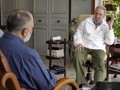 El ex presidente cubano Fidel Castro durante la entrevista de la televisión venezolana VTV