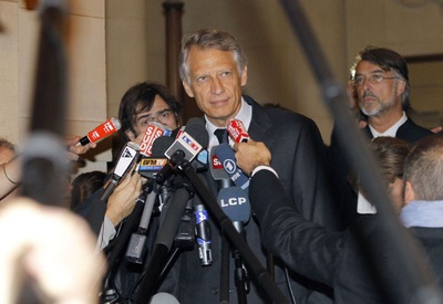 Dominique de Villepin, hoy a la salida del Tribunal en París