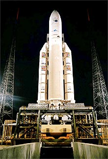 Imagen del cohete que ha lanzado el satélite europeo