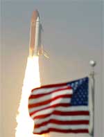Momento del lanzamiento del transbordador Endeavour.