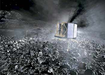 En la imagen, simulación de la sonda  Rosetta .
