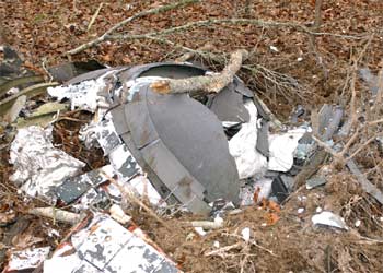 Imagen de la parte delantera de la nave que ha sido hallada cerca de la localidad de Hemphill.