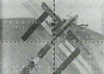 Imagen de la nave  Soyuz  tras acoplarse a la ISS.