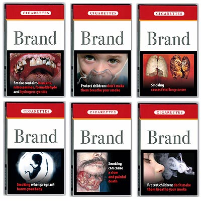 Seis de las imágenes más duras que propone la Comisión a los estados, que ahora deberán decidir si obligan a los fabricantes a imprimirlas en las cajetillas.