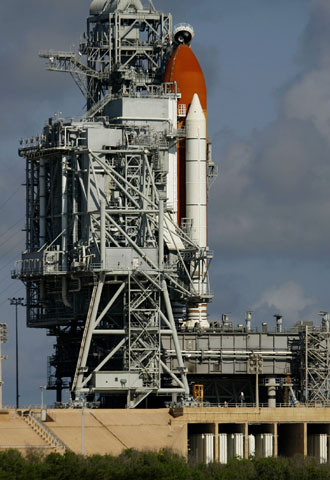 Imagen del trasbordador, hoy en Cabo Cañaveral.