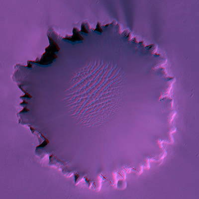 Así es el cráter Victoria.