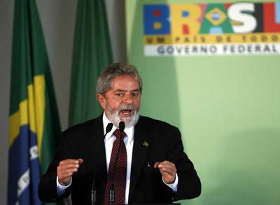 El presidente brasileño Luiz Inácio Lula da Silva, ayer en el Palacio de Planalto (Brasilia).