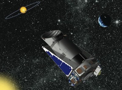 Ilustración del telescopio en órbita  Kepler .