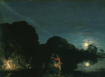  Huida a Egipto , de Adam Elsheimer, pintado en 1609.