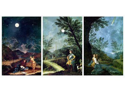 Pinturas de la serie 'Observaciones astronómicas', de Donato Creti.