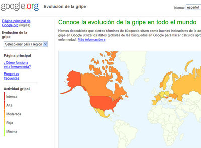 Google sigue en tiempo real la evolución de la gripe