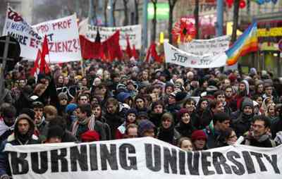 Las protestas marcan la agenda de la reforma universitaria europea
